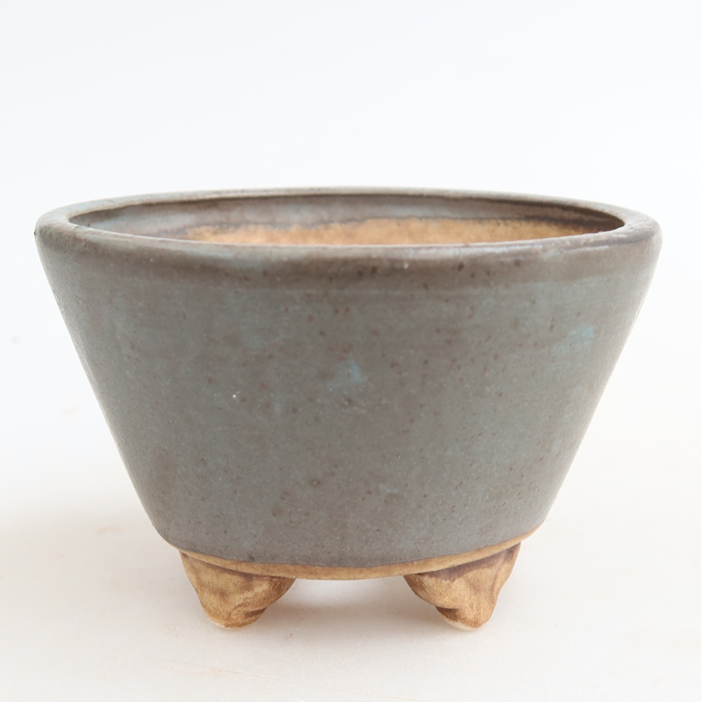 Bonsaischaal van keramiek 8,5 x 8,5 x 5 cm, kleur blauw