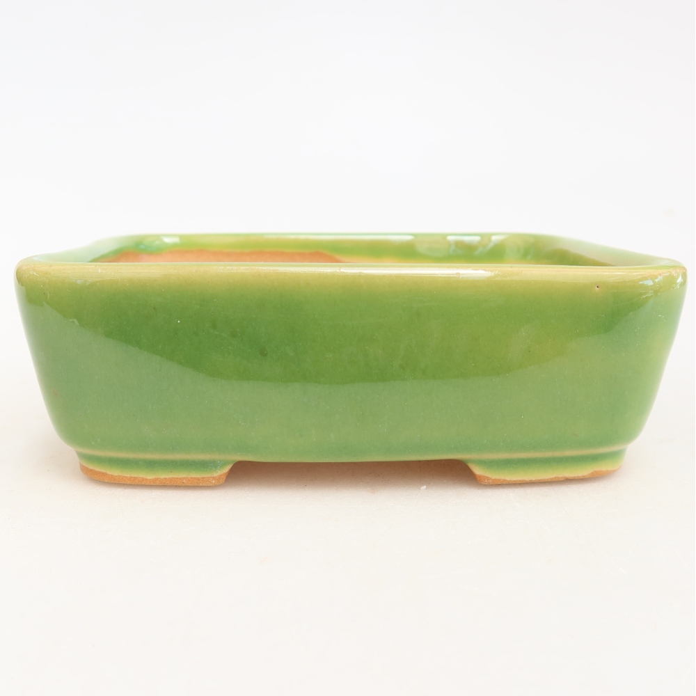 Keramische bonsaipot 12,5 x 9,5 x 4 cm, kleur groen