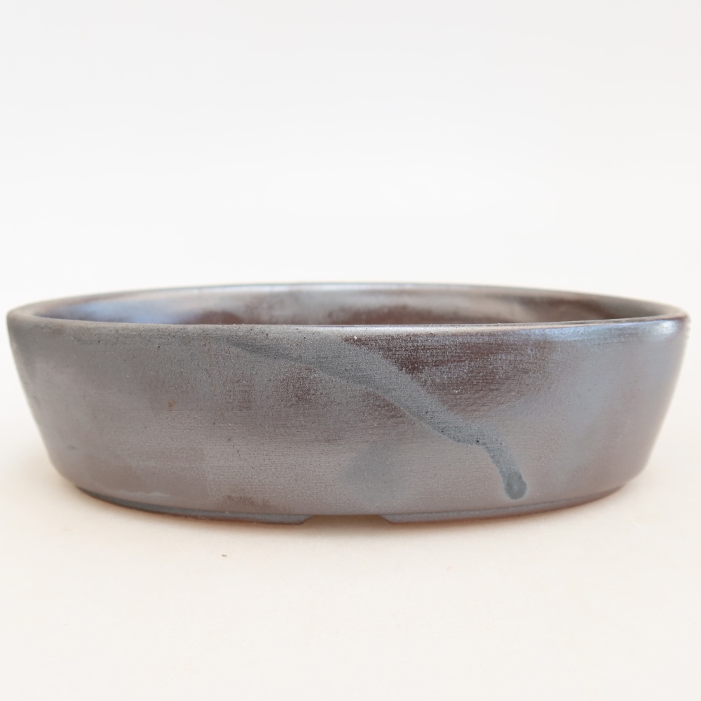 Bonsaischaal van keramiek 16,5 x 11,5 x 4,5 cm, metaalkleur