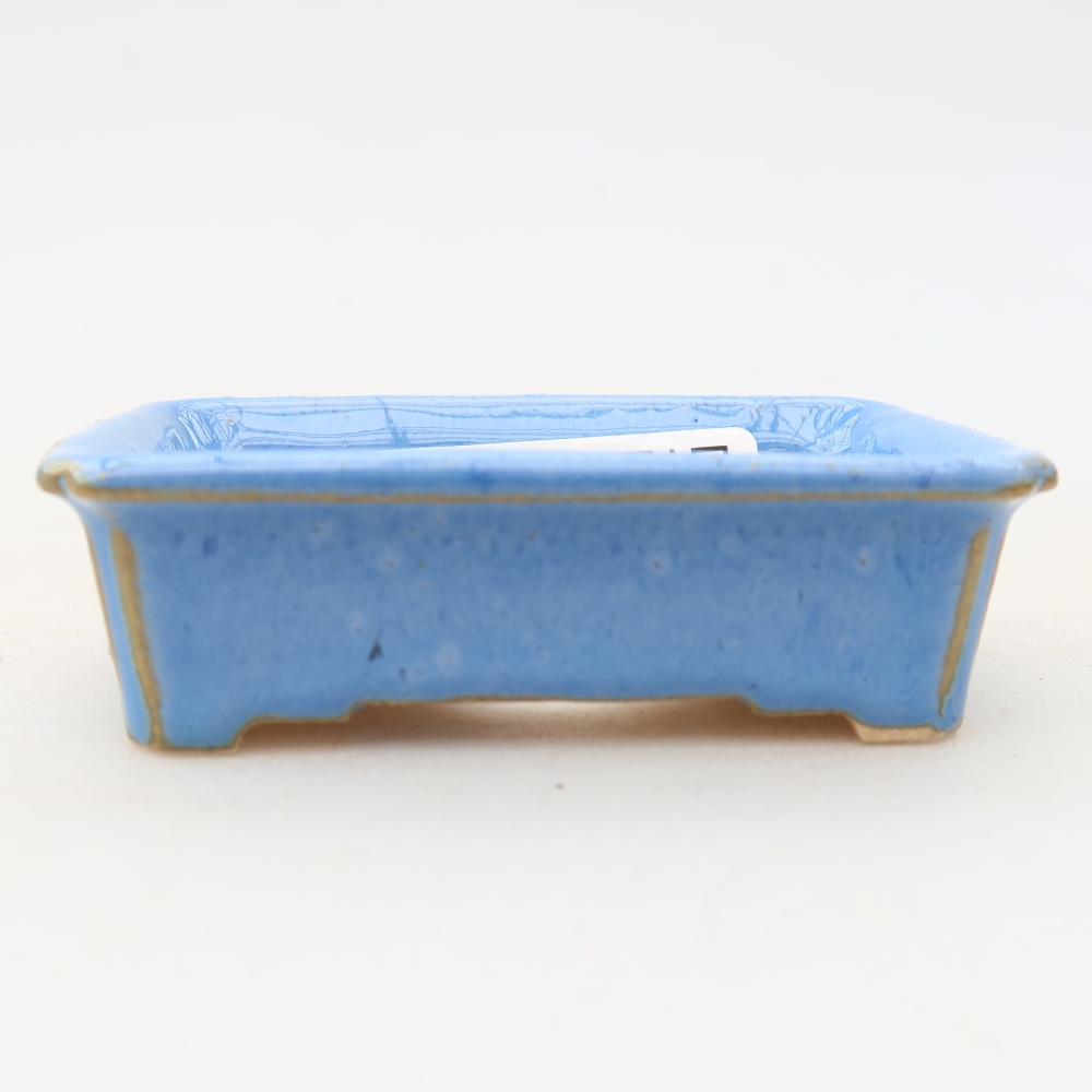 Keramische bonsaischaal 7 x 5 x 2 cm, kleur: blauw