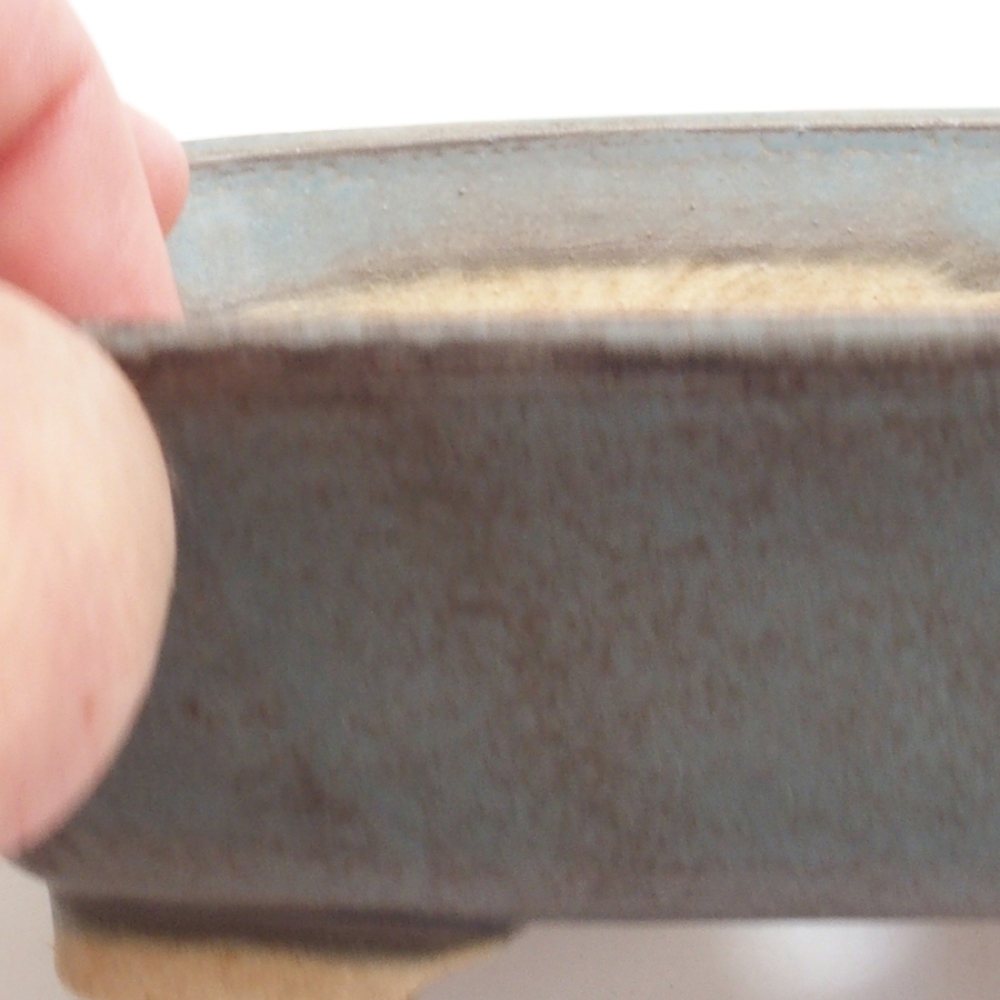 Bonsaischaal van keramiek 10 x 8,5 x 4 cm, bruin