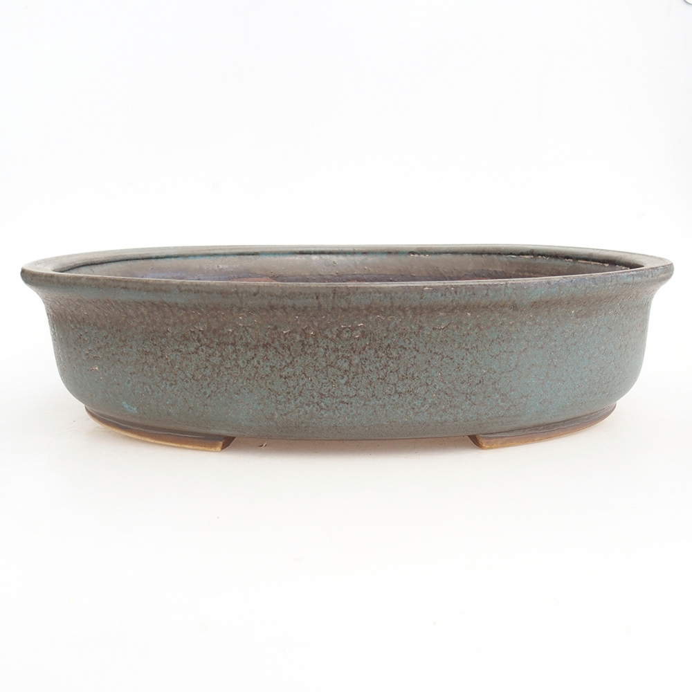 Bonsaischaal van keramiek 32,5 x 28 x 7,5 cm, kleur blauw