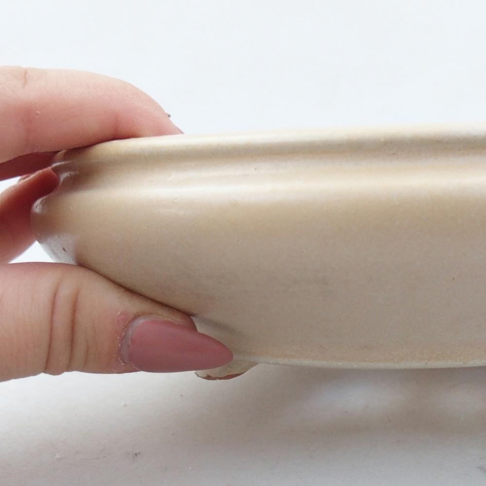 Bonsaischaal van keramiek 26 x 26 x 8 cm, kleur rood