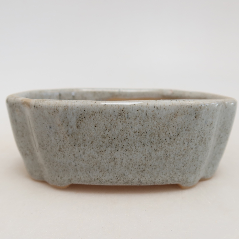 Keramische bonsaipot 10,5 x 8 x 4 cm, kleur grijs