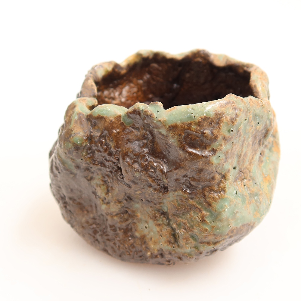 Keramische schaal  6 x 5 x 6 cm, kleur groen