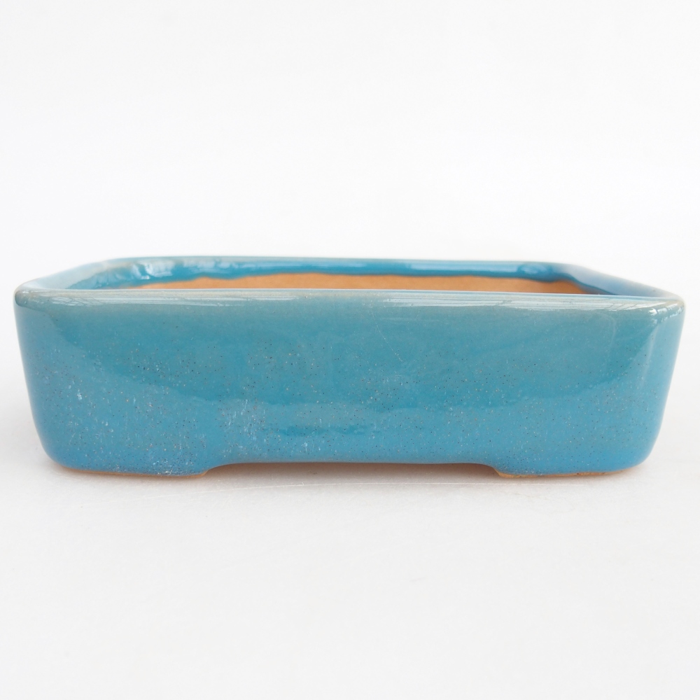 Bonsaischaal van keramiek 12,5 x 9,5 x 3,5 cm, kleur blauw