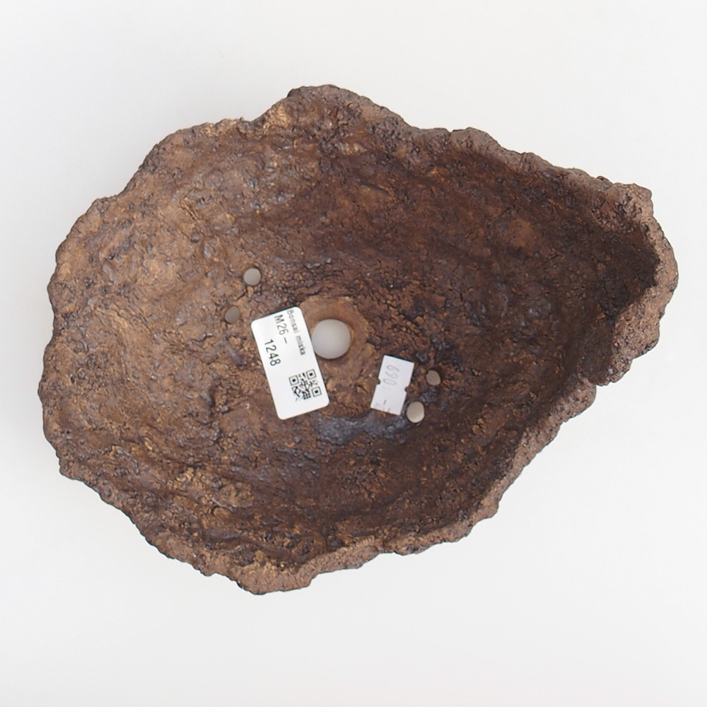 Keramische schaal 19 x 15 x 14 cm , kleur bruin