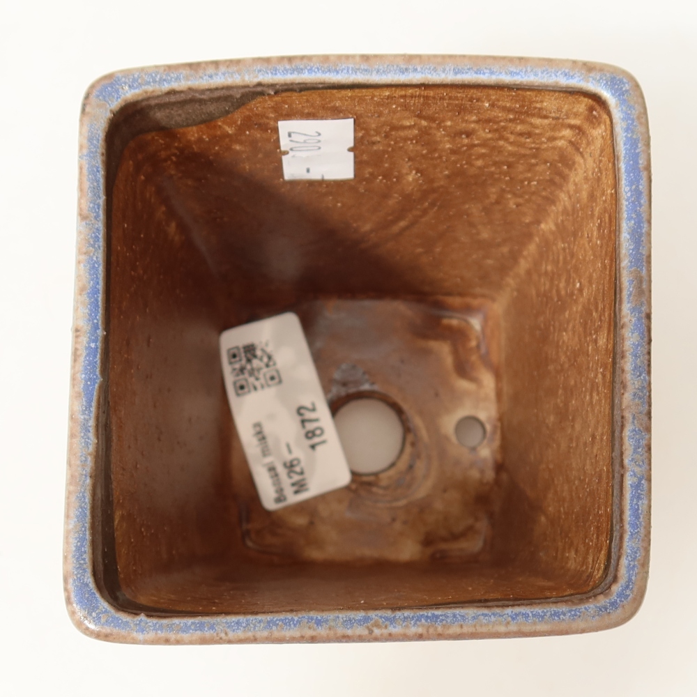Bonsaischaal van keramiek 8,5 x 8,5 x 10,5 cm, kleur blauw