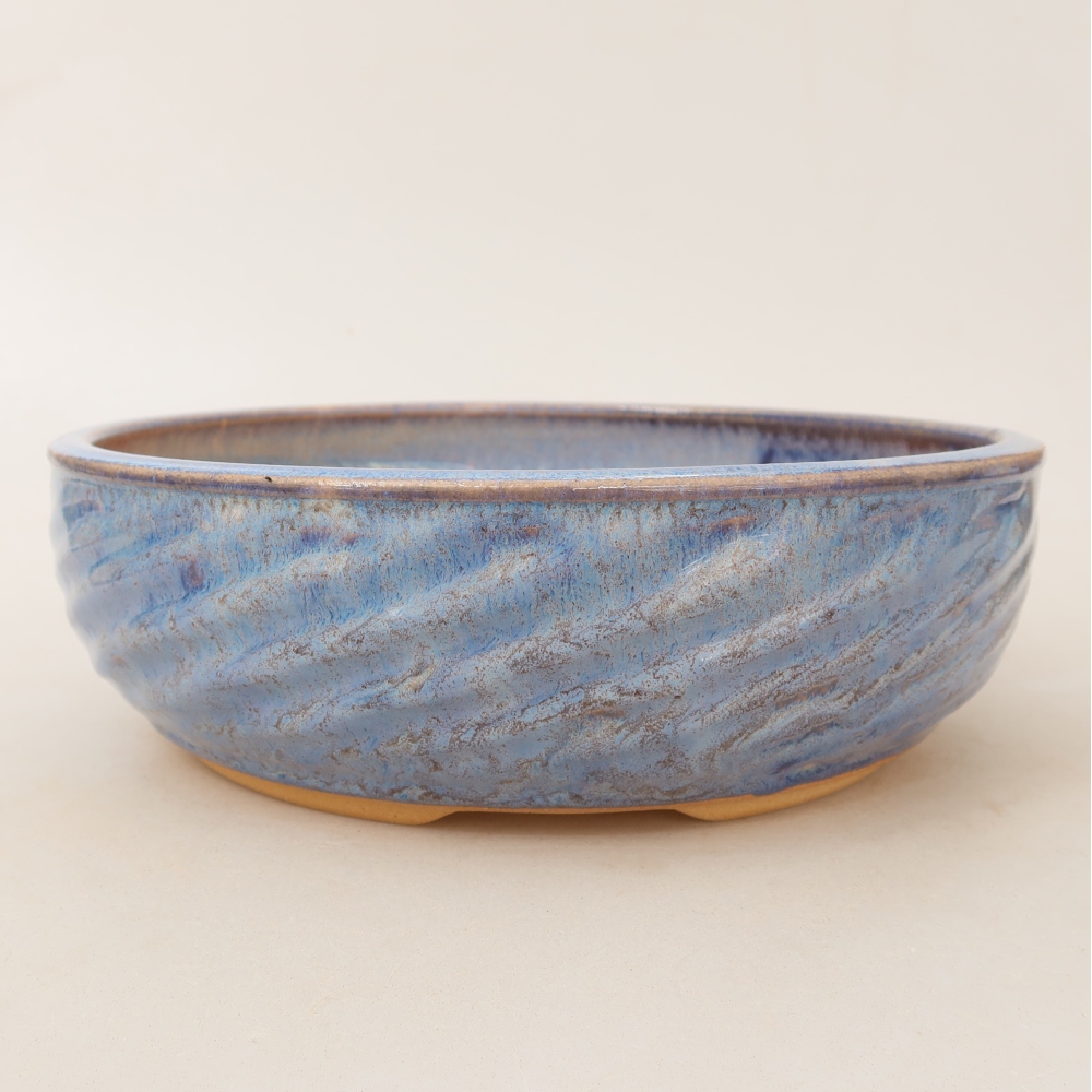 Keramische bonsaipot 22,5 x 22,5 x 7 cm, kleur: blauw