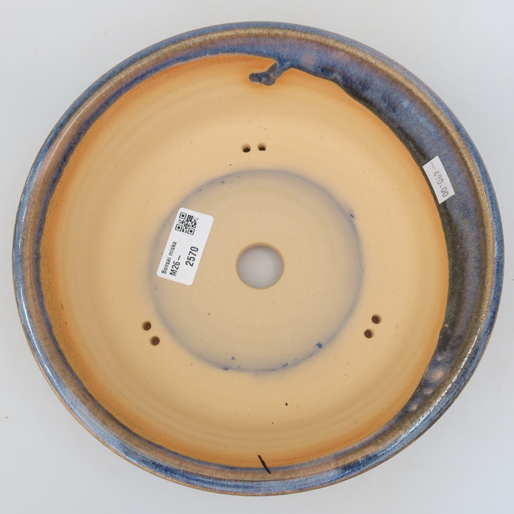 Keramische bonsaipot 23,5 x 23,5 x 6 cm, kleur: blauw