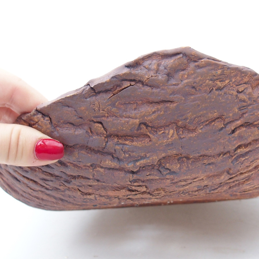 Keramische schaal 28 x 22,5 x 7 cm , kleur bruin