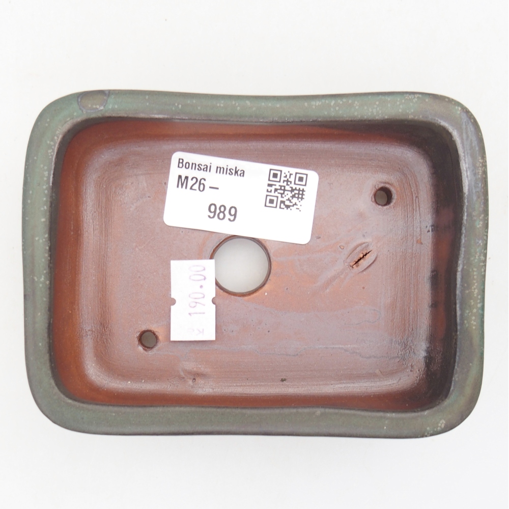 Bonsaischaal van keramiek 11 x 8 x 3 cm, grijs