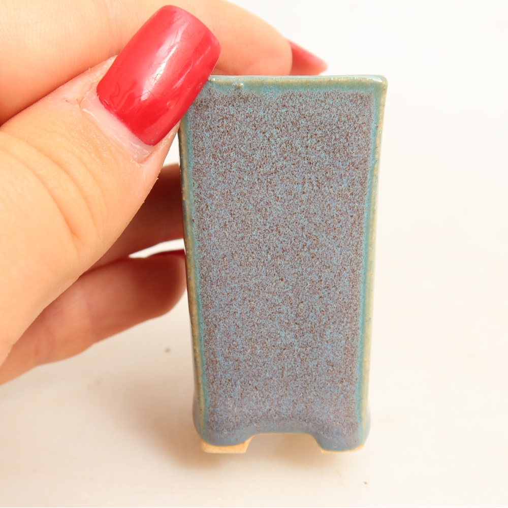 Keramische bonsaischaal 3 x 3 x 5,5 cm, kleur grijs