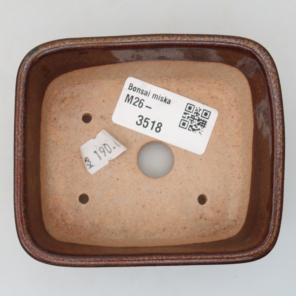 Bonsaischaal van keramiek 10 x 8 x 3,5 cm, bruin