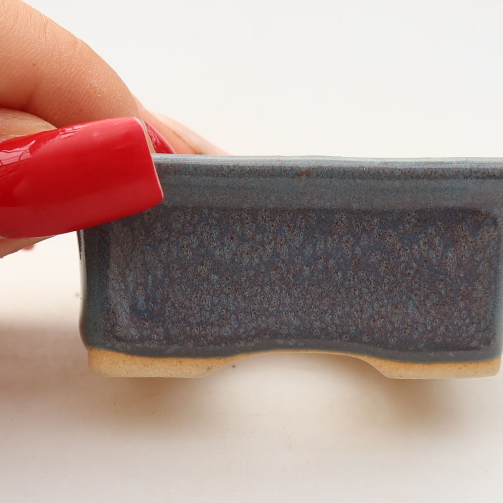 Keramische bonsaischaal 6 x 4,5 x 2,5 cm, kleur grijs