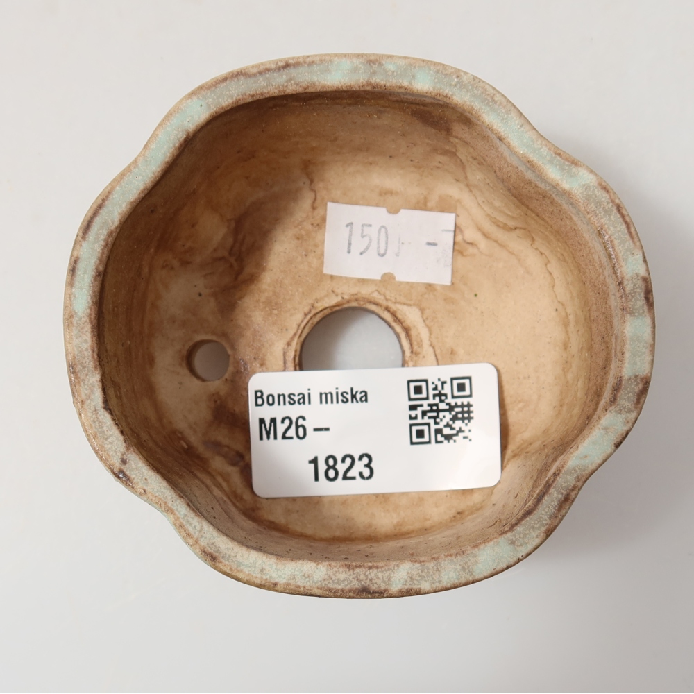 Bonsaischaal van keramiek 8 x 7,5 x 3,5 cm, groen