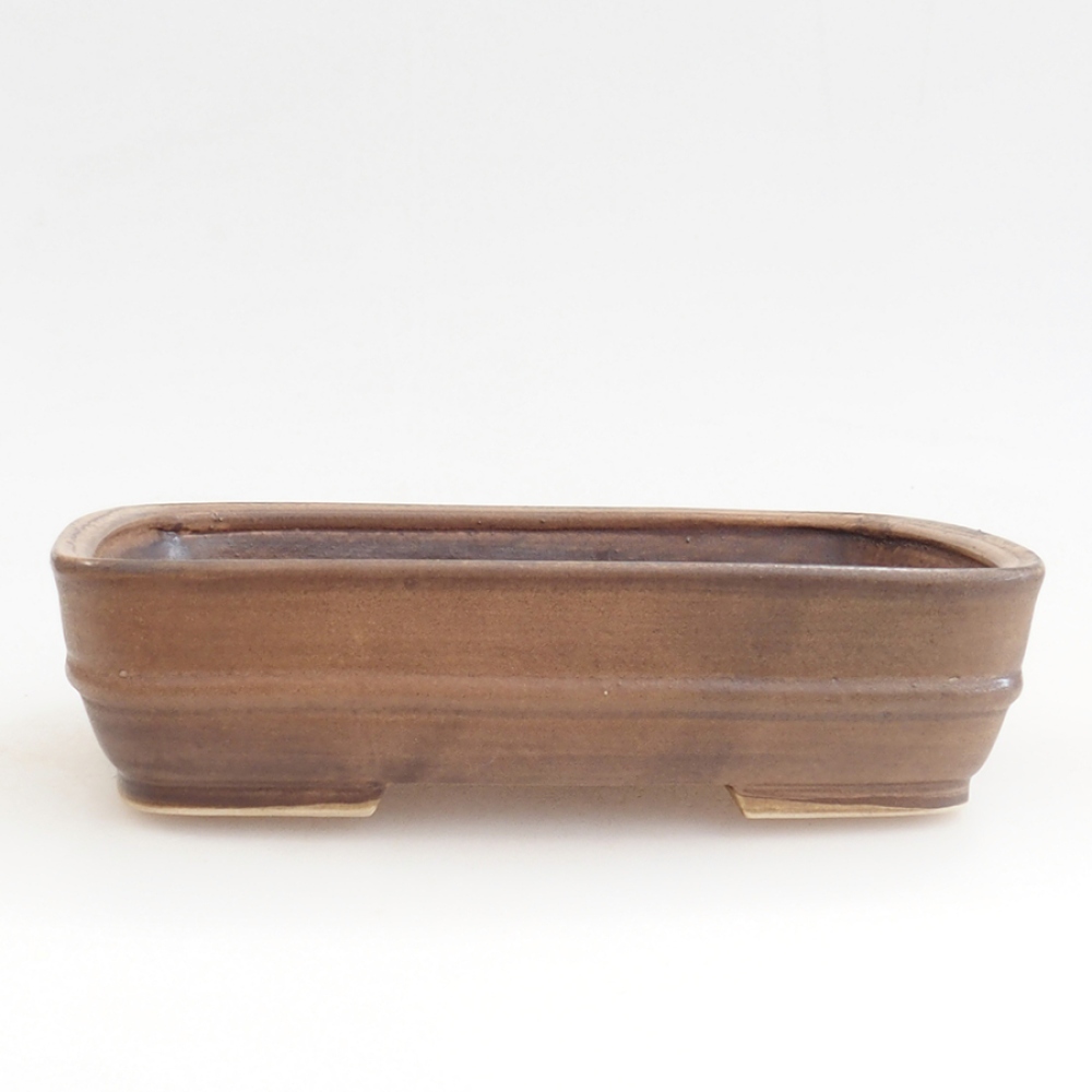 Bonsaischaal van keramiek 21,5 x 17,5 x 5,5 cm, bruin