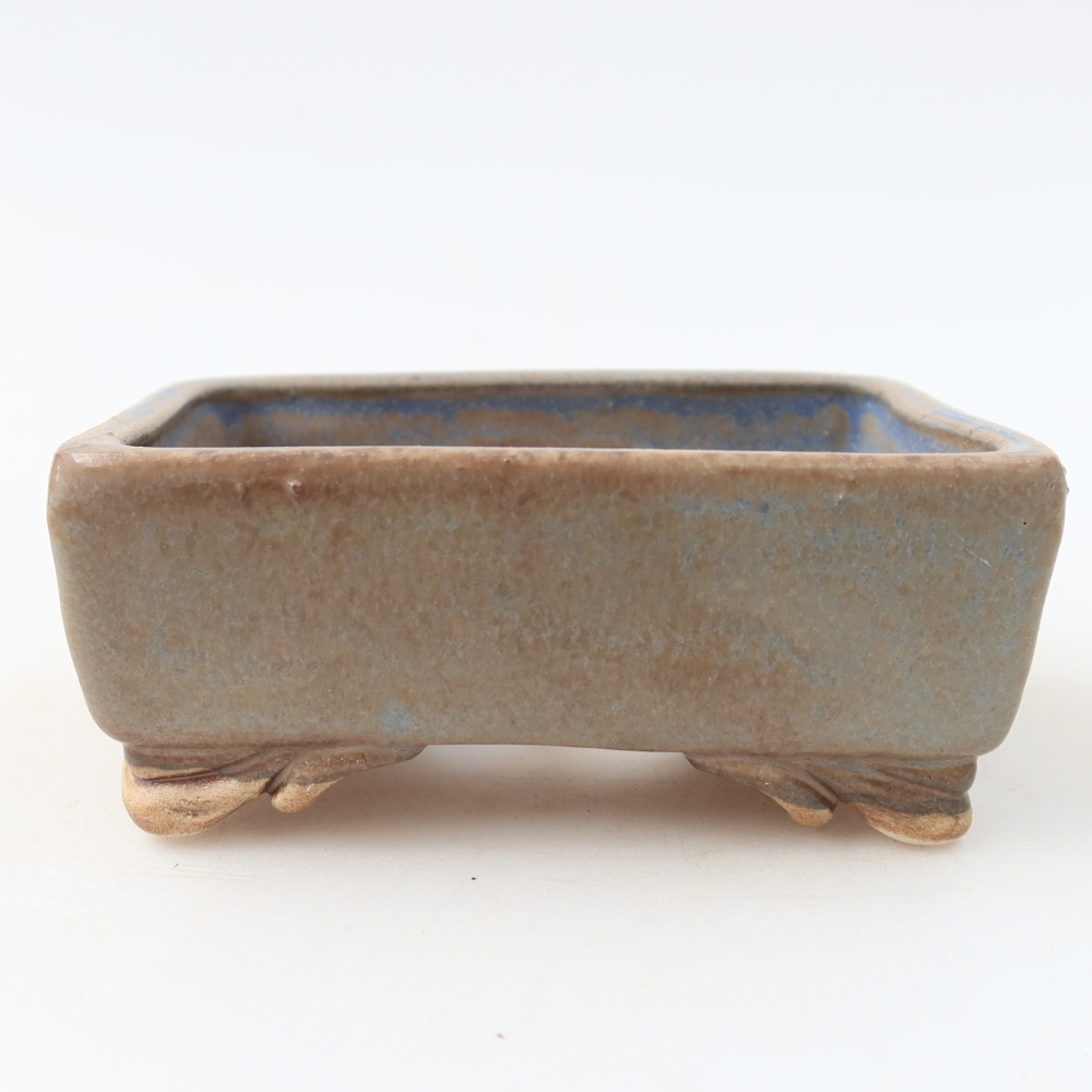 Keramische bonsaischaal 10 x 8 x 4 cm, kleur: blauw
