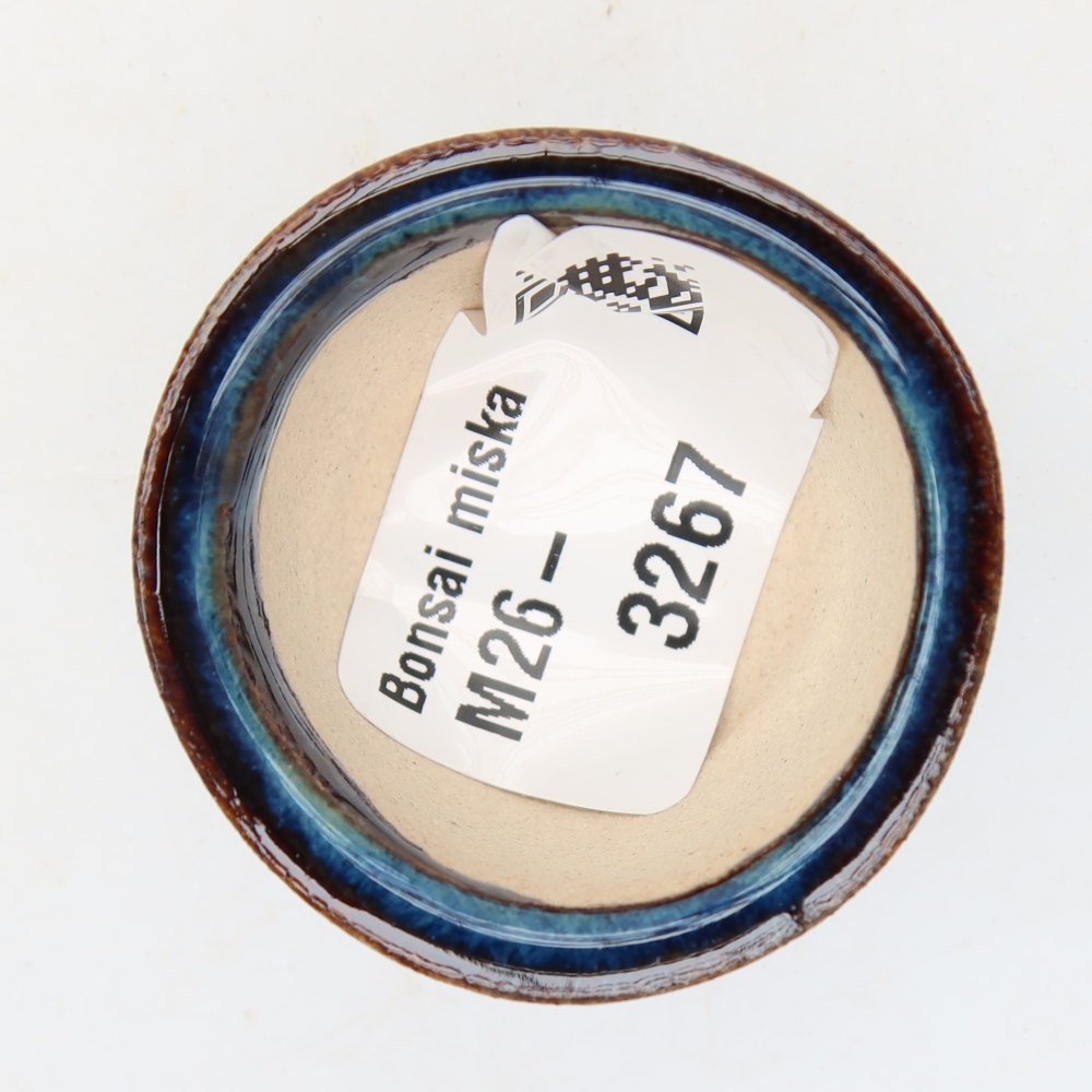 Keramische bonsaischaal 3,5 x 3,5 x 2,5 cm, kleur: blauw