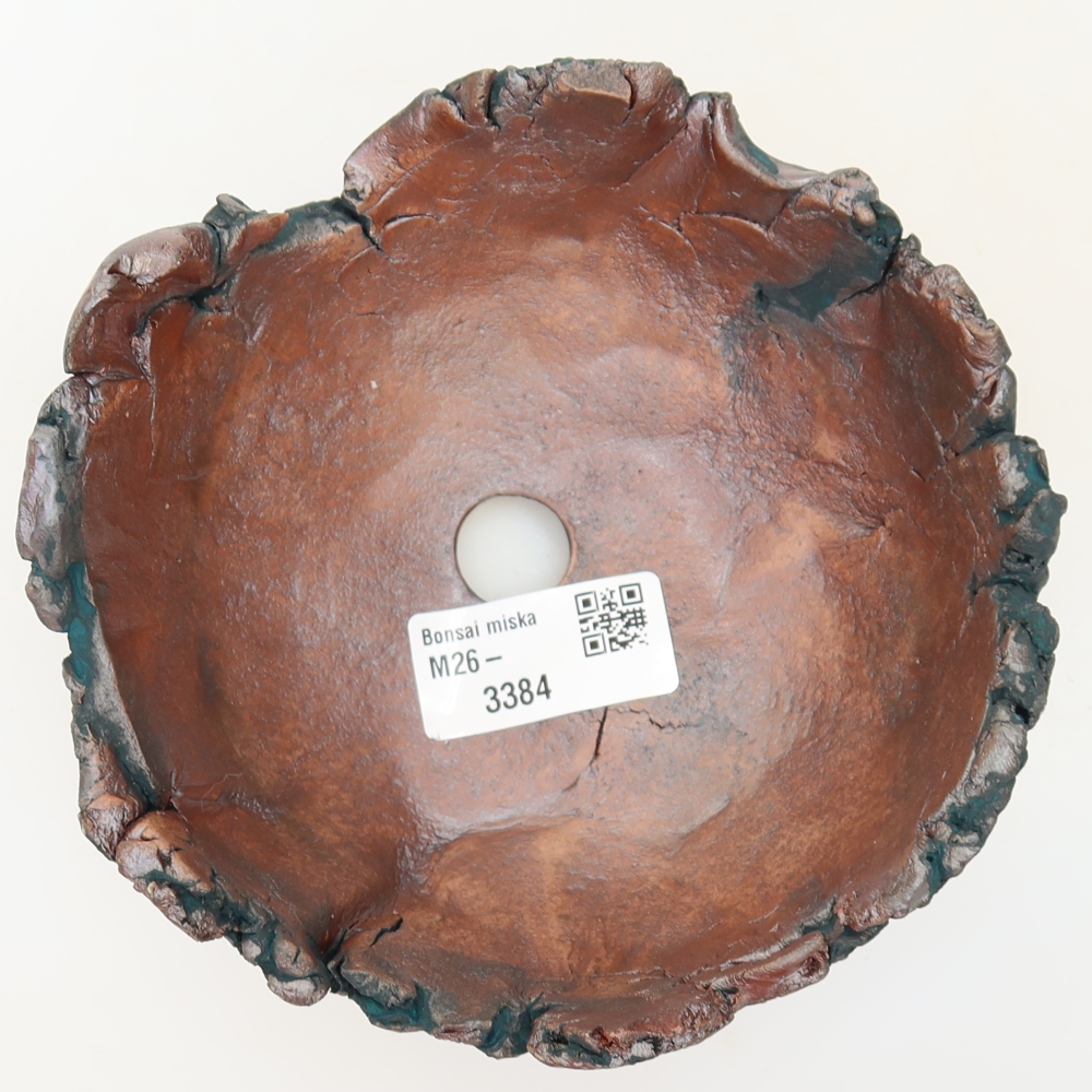 Keramische schaal 14 x 13 x 7 cm, kleur: groen