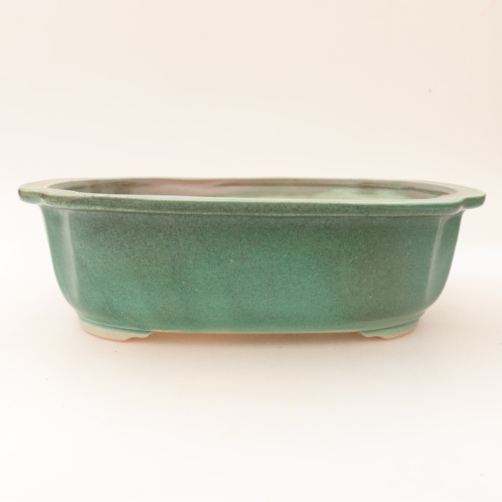 Keramische bonsaipot 24,5 x 21 x 7,5 cm, kleur groen
