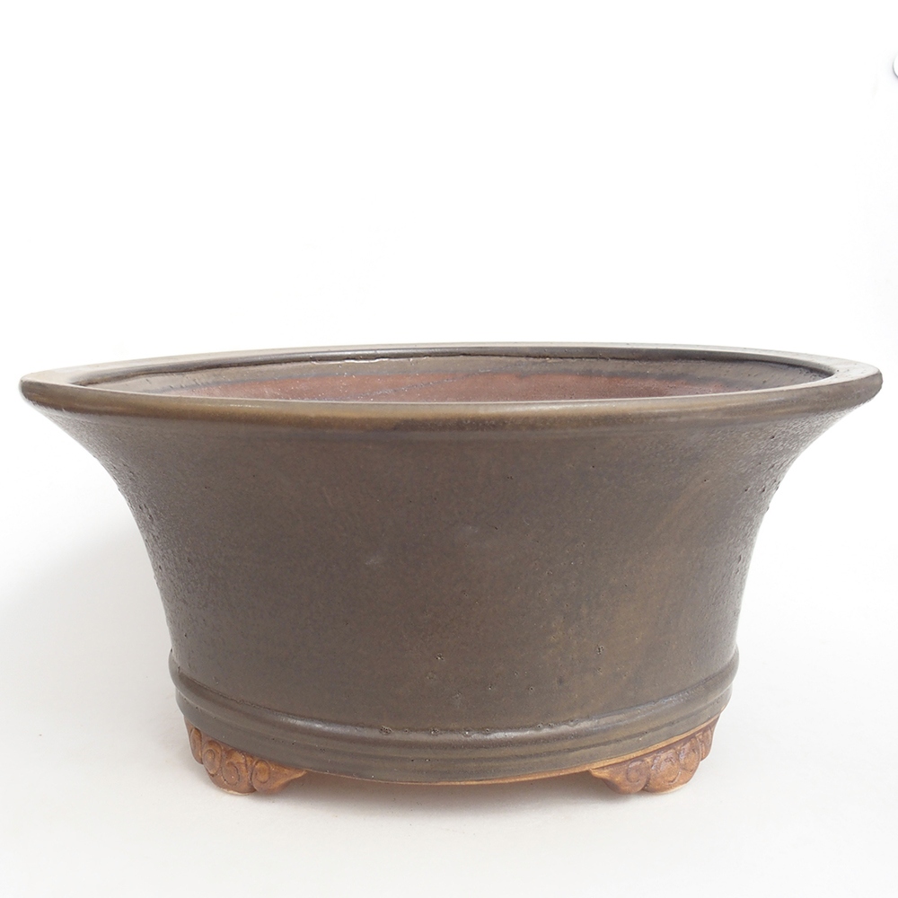 Bonsaischaal van keramiek 32 x 32 x 14 cm, bruin