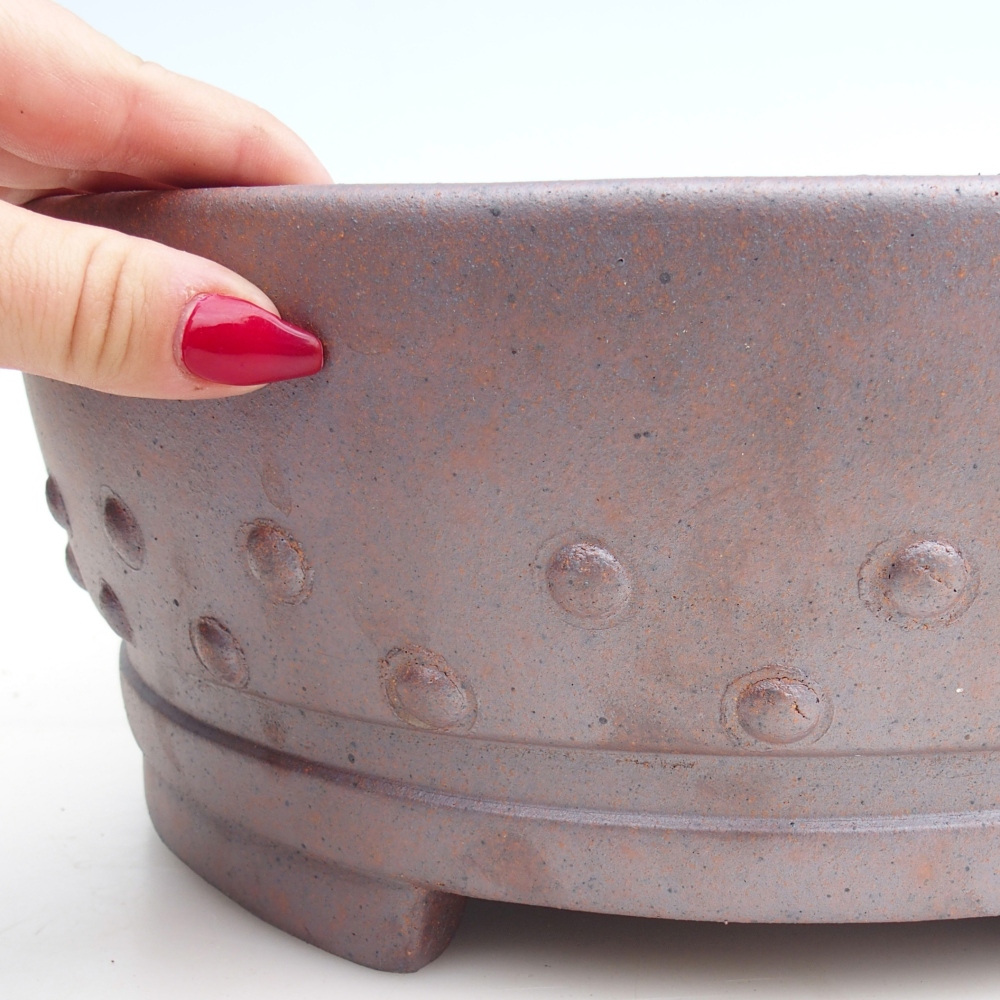 Bonsaischaal van keramiek 31,5 x 31,5 x 12 cm, metaalkleur