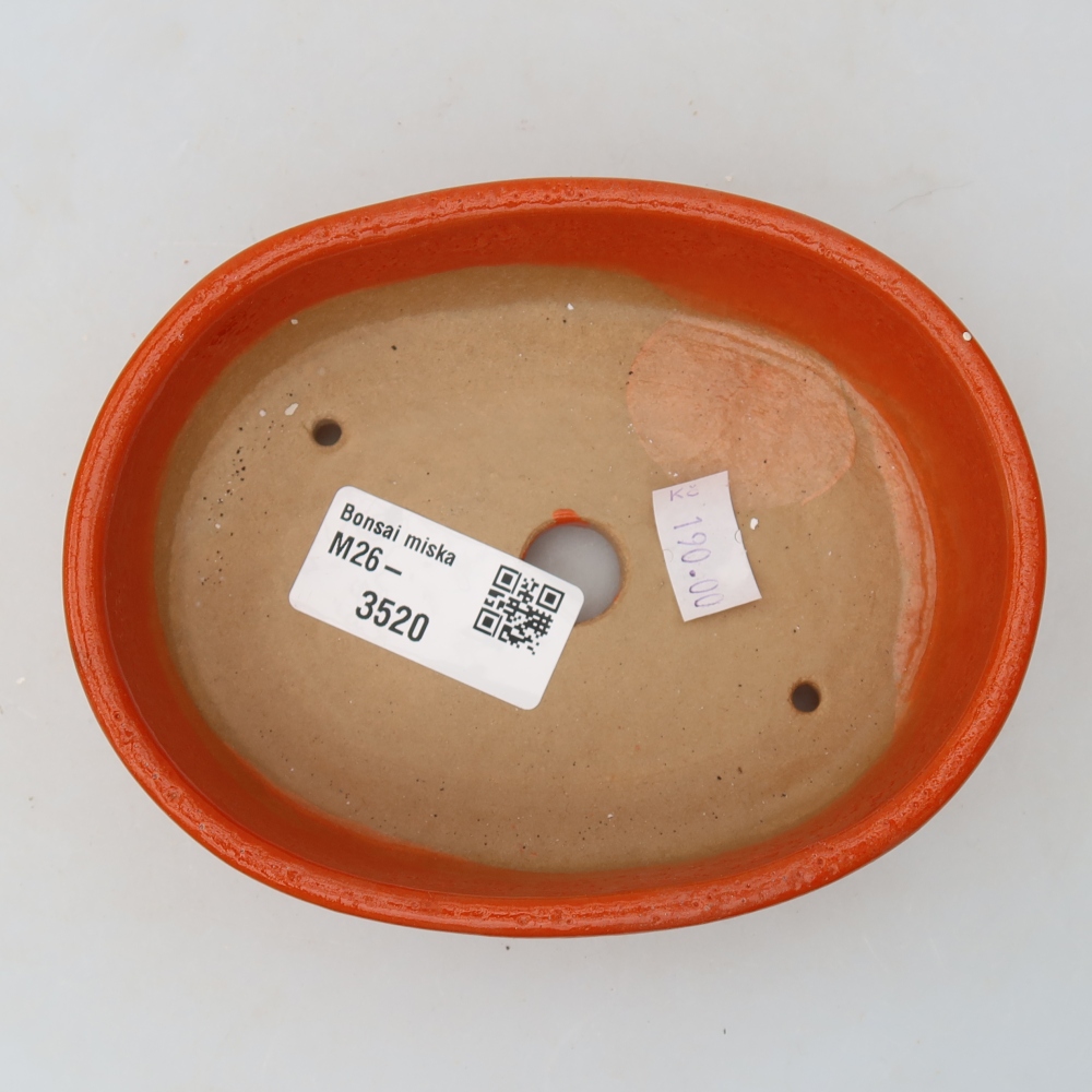 Keramische bonsaischaal 13 x 10 x 3,5 cm, kleur: oranje