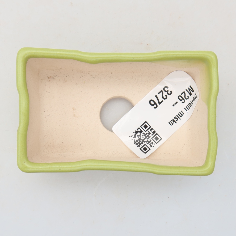 Keramische bonsaischaal 7,5 x 4 x 2,5 cm, kleur groen