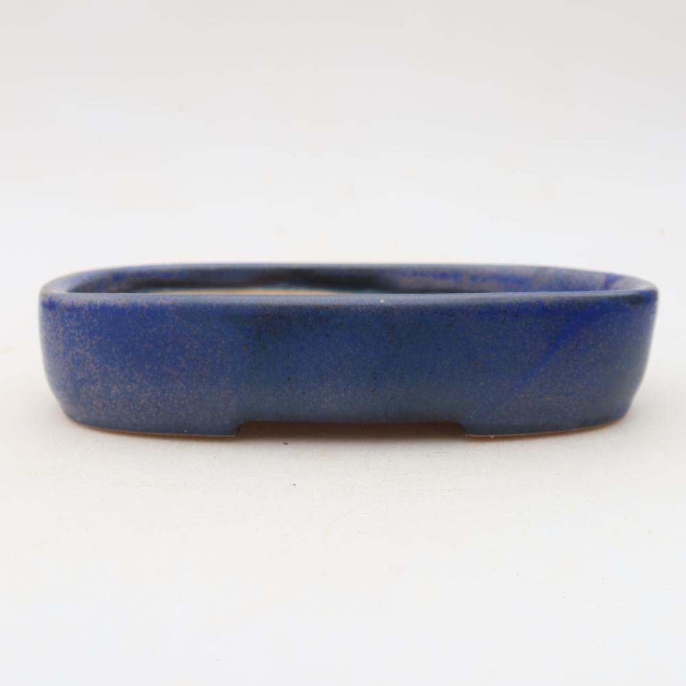 Bonsaischaal van keramiek 16 x 11 x 3,5 cm, kleur blauw