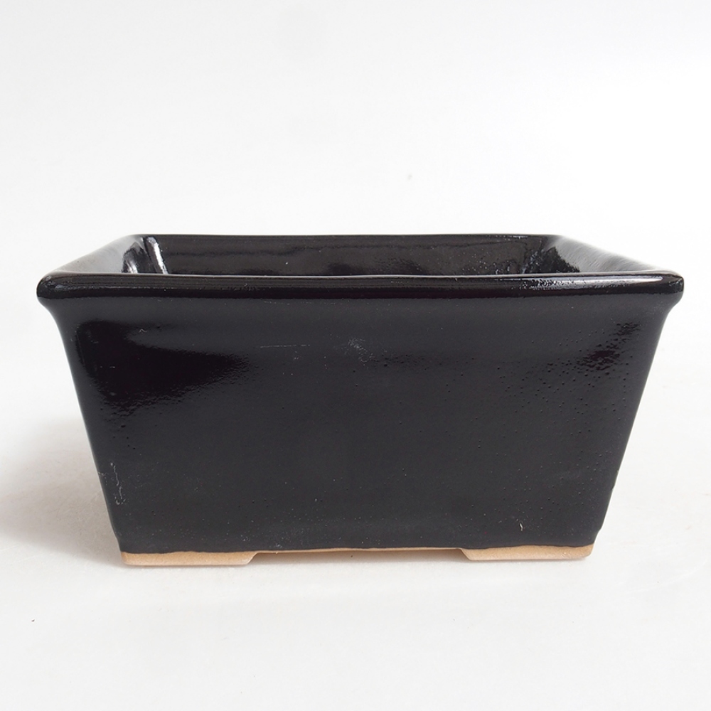 Keramische bonsaipot 11,5 x 10,5 x 6 cm, kleur: zwart