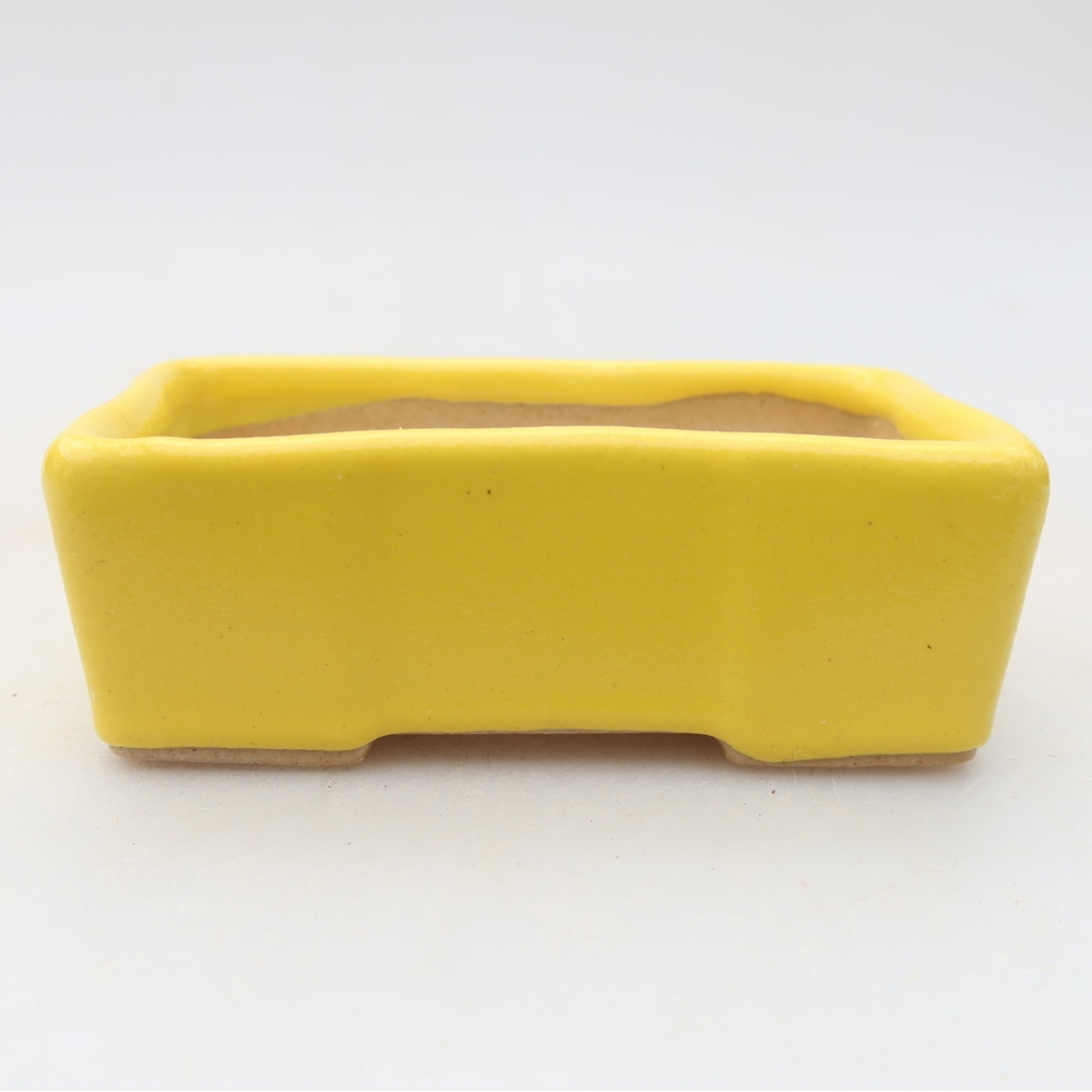 Keramische bonsaischaal 7,5 x 4 x 2,5 cm, kleur: geel