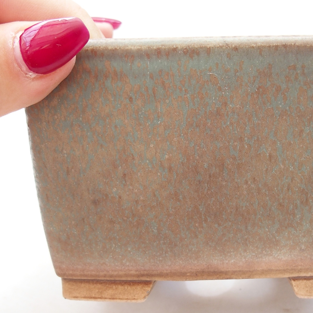 Bonsaischaal van keramiek 11 x 11 x 7 cm, groen