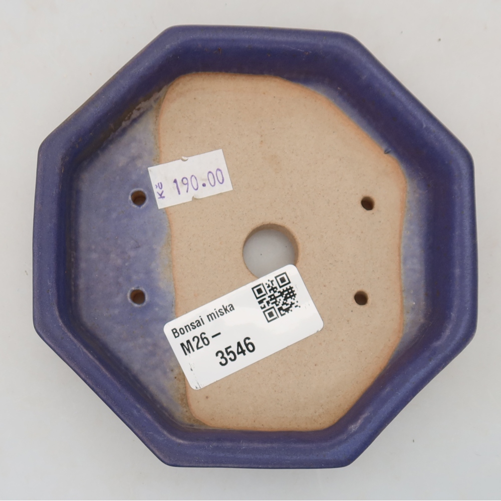 Keramische bonsaischaal 11,5 x 11,5 x 2,5 cm, kleur paars