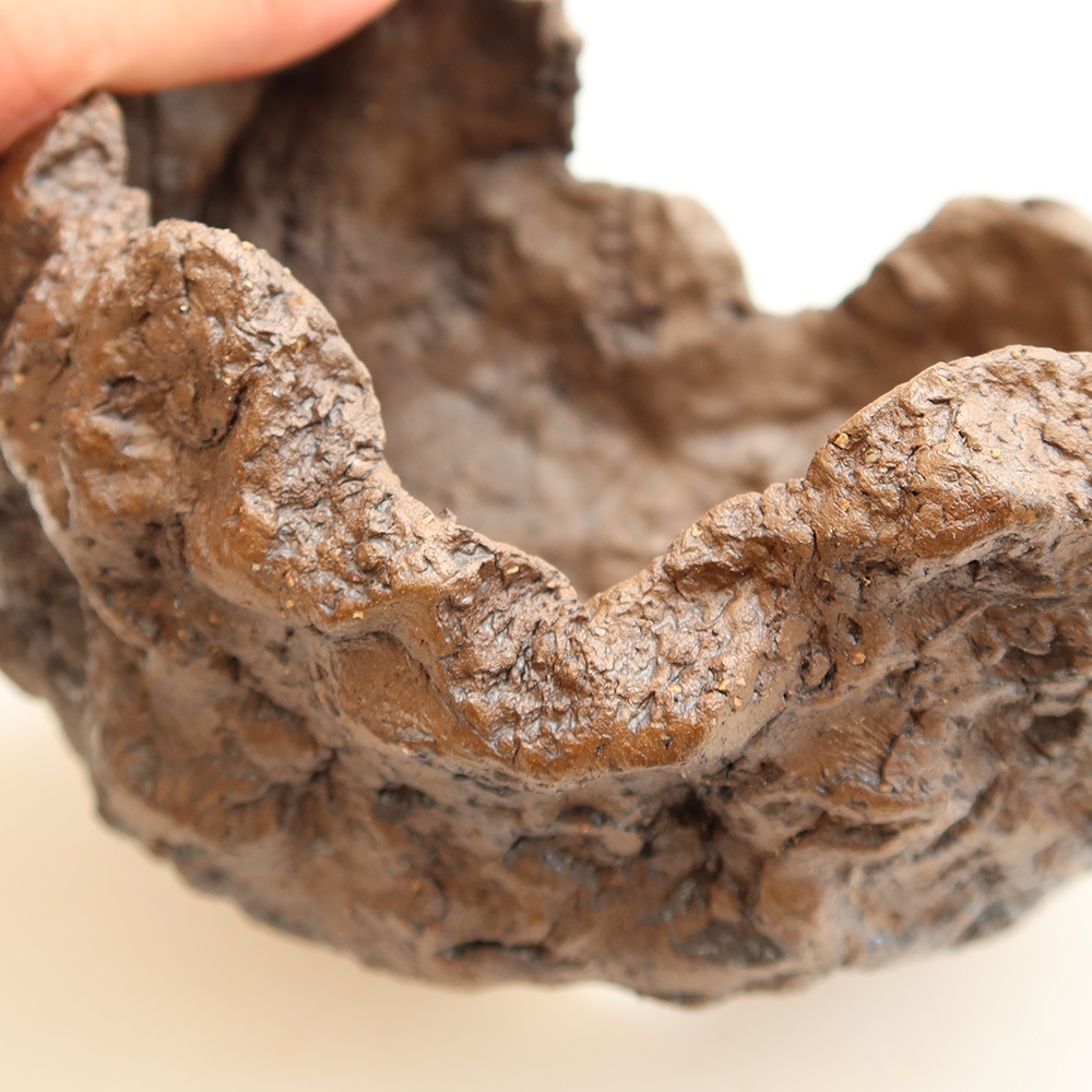 Keramische schaal 13,5 x 12 x 13 cm, kleur bruin