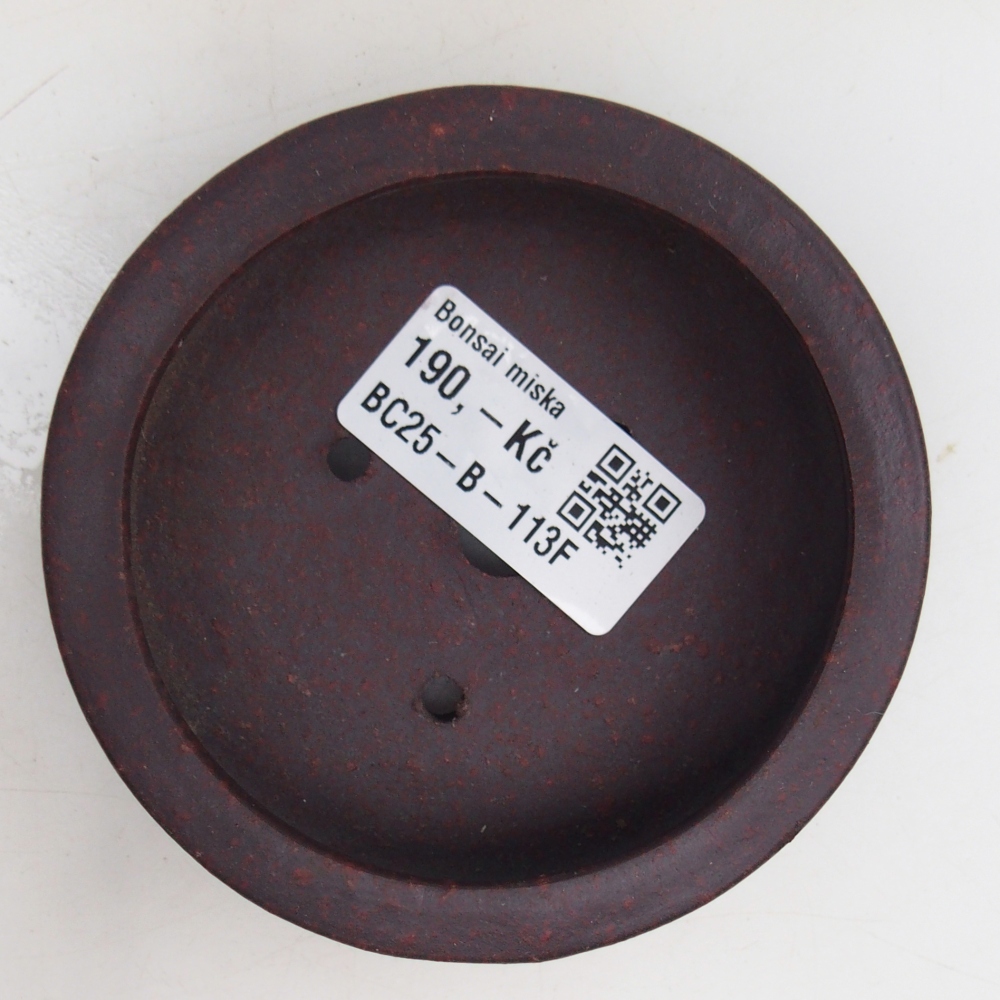 Bonsaischaal van keramiek 9 x 9 x 2,5 cm, bruin