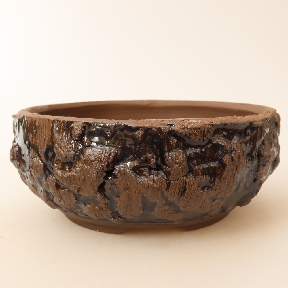 Keramische bonsaipot 16 x 16 x 6,5 cm, kleur: bruin