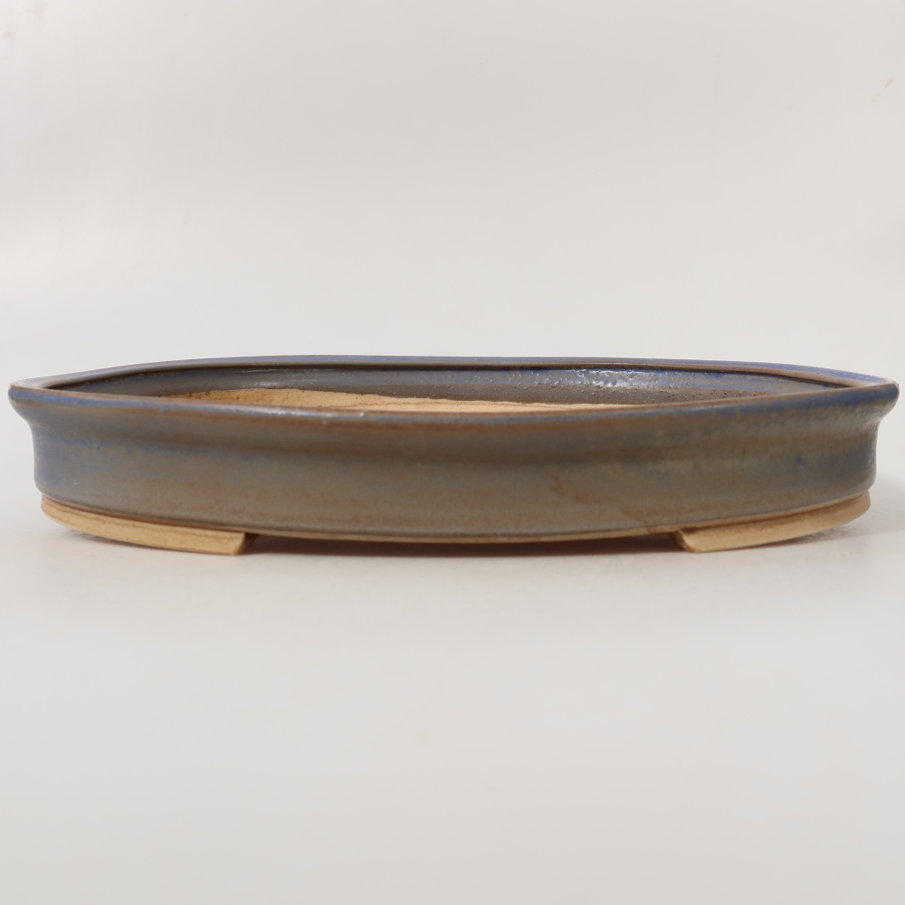 Keramische bonsaipot 30,5 x 26,5 x 4 cm, kleur: blauw