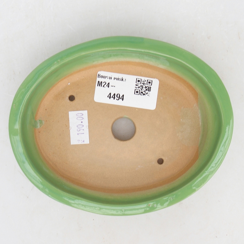 Bonsaischaal van keramiek 13 x 10,5 x 3 cm, groen
