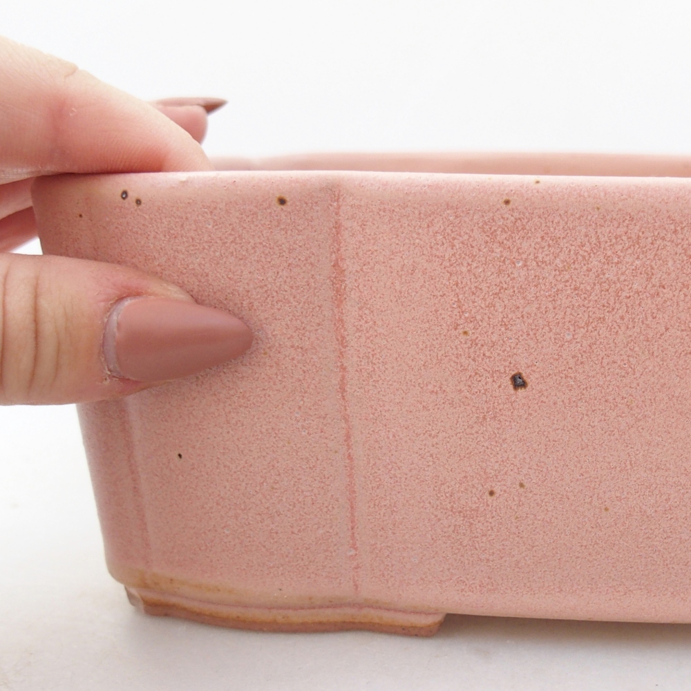 Bonsaischaal van keramiek 26 x 26 x 8 cm, kleur rood