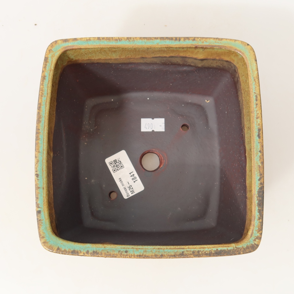 Bonsaischaal van keramiek 16 x 16 x 10 cm, groen