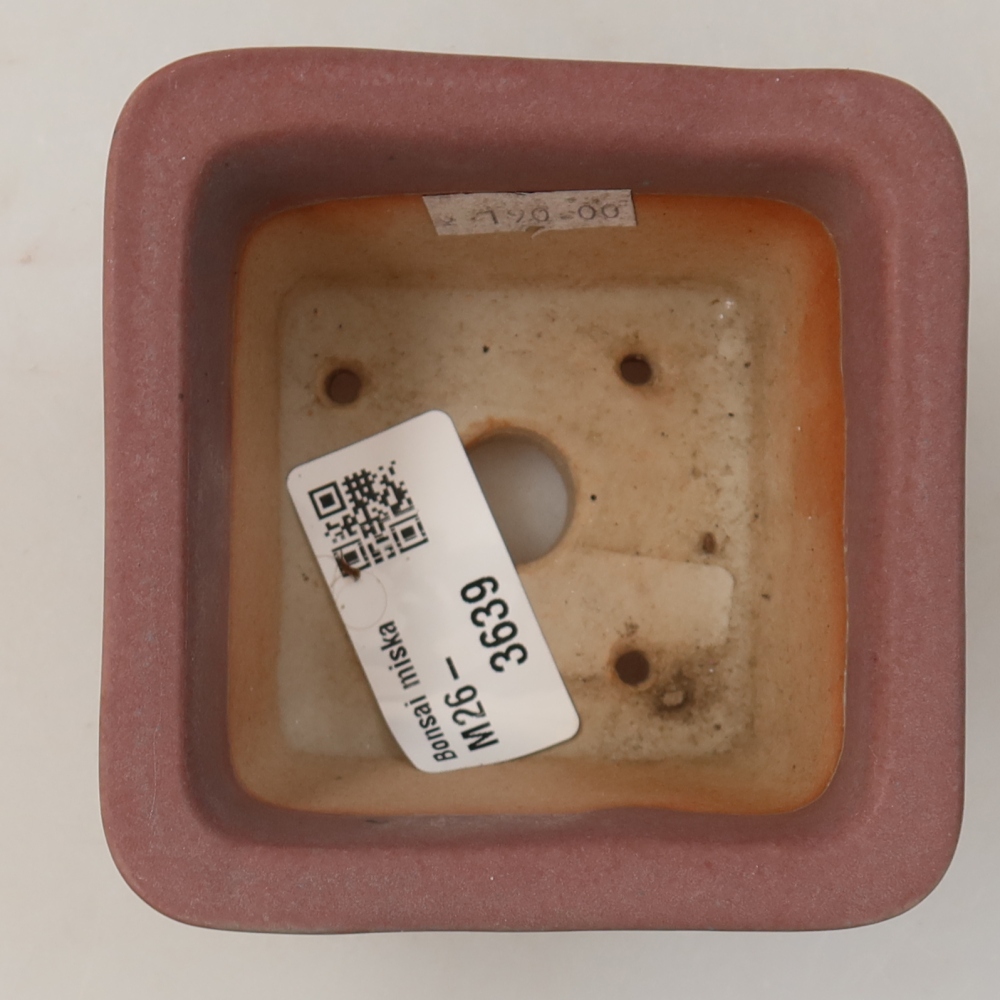 Keramische bonsaipot 8,5 x 8,5 x 5,5 cm, kleur paars