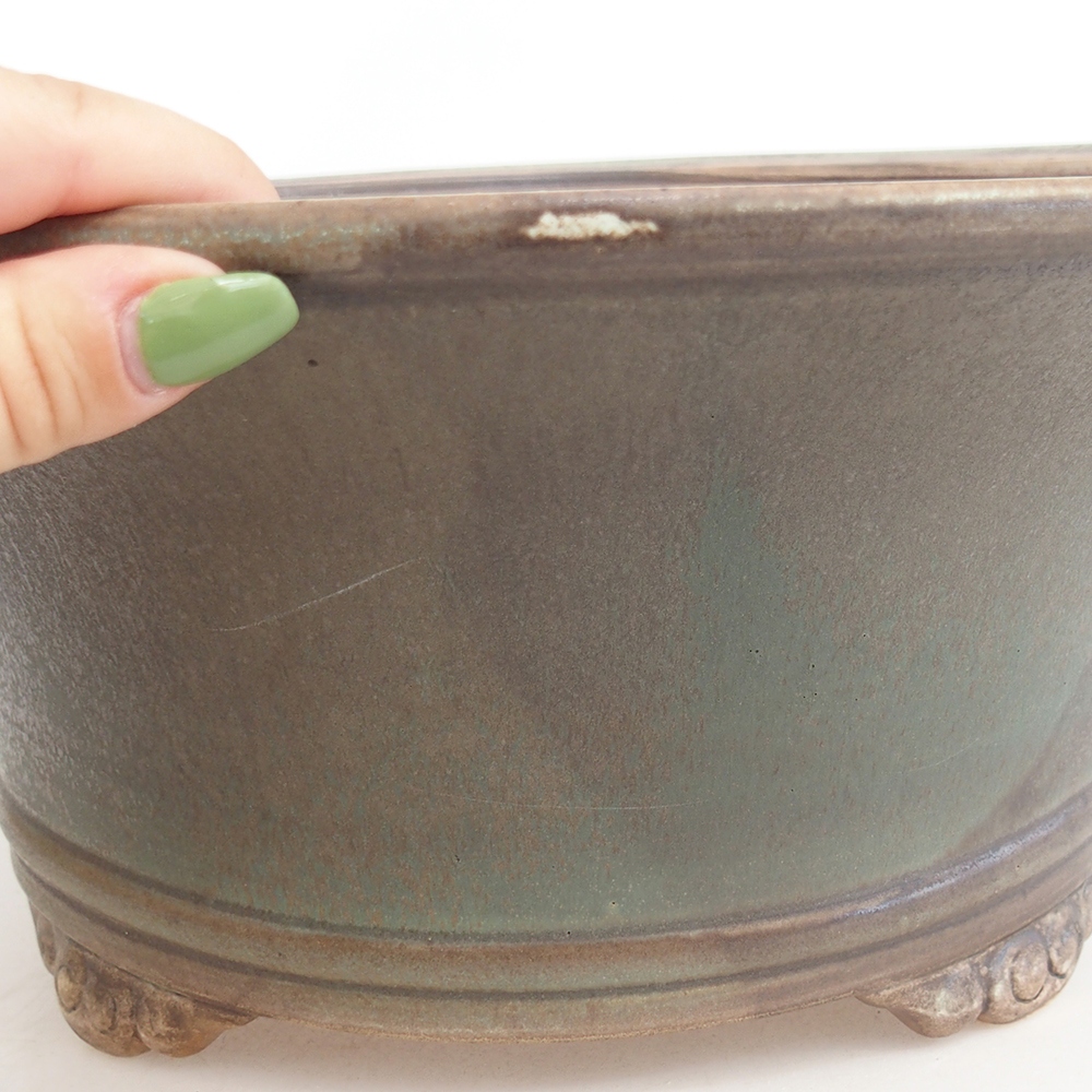 Bonsaischaal van keramiek 32 x 32 x 14 cm, groen