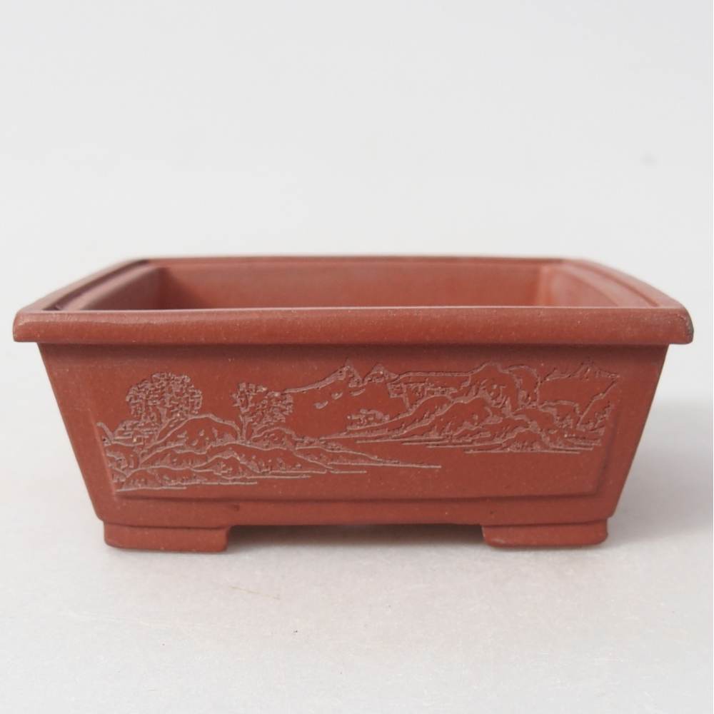 Mini bonsaischaal 7,5 x 6,5 x 3 cm, baksteenkleur