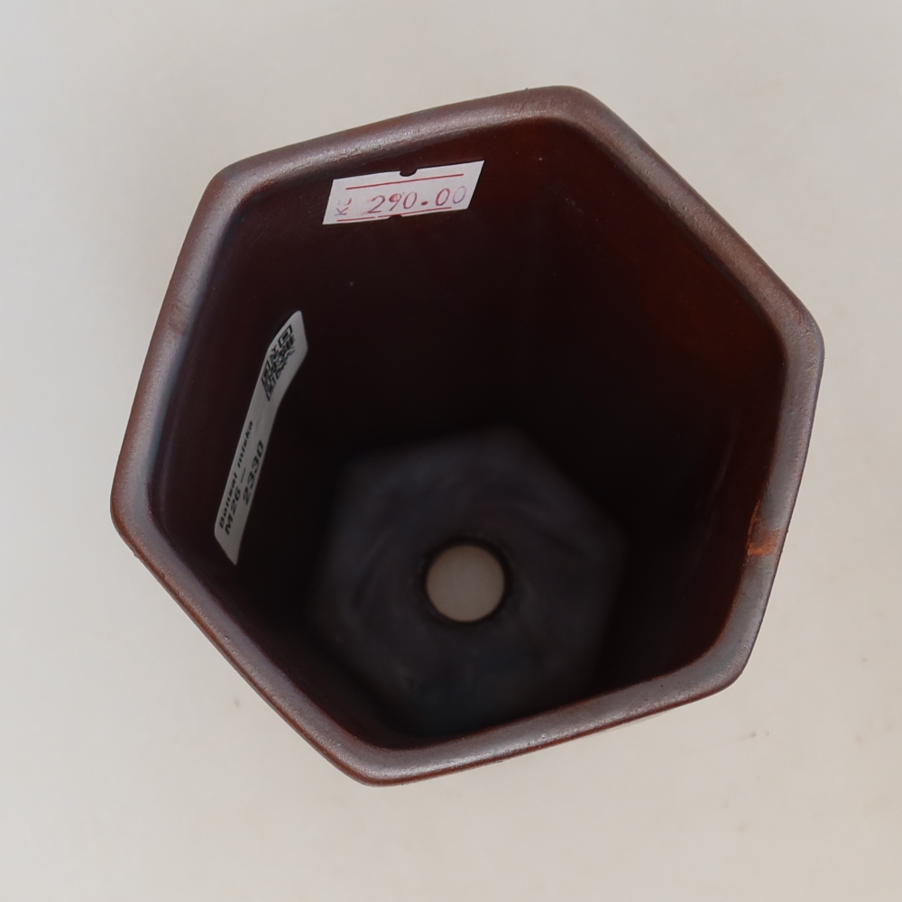 Keramische bonsaipot 9,5 x 8,5 x 14,5 cm, metaalachtige kleur
