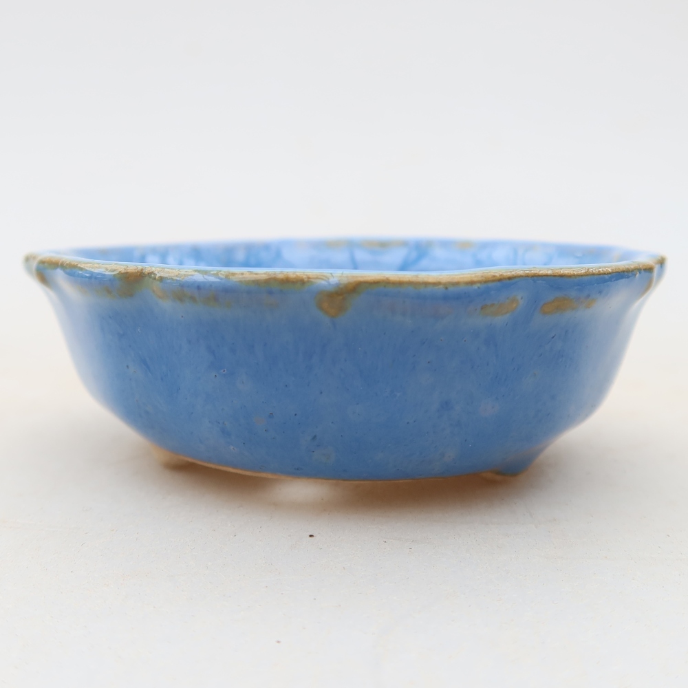 Keramische bonsaischaal 7 x 7 x 2,5 cm, kleur: blauw