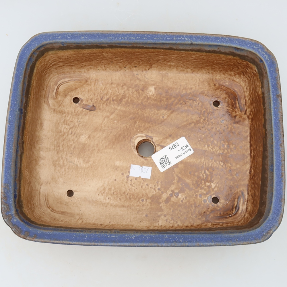 Keramische bonsaischaal 25 x 20,5 x 7,5 cm, kleur: blauw