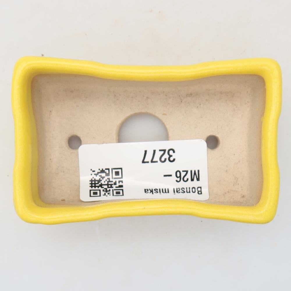 Keramische bonsaischaal 7,5 x 4 x 2,5 cm, kleur: geel