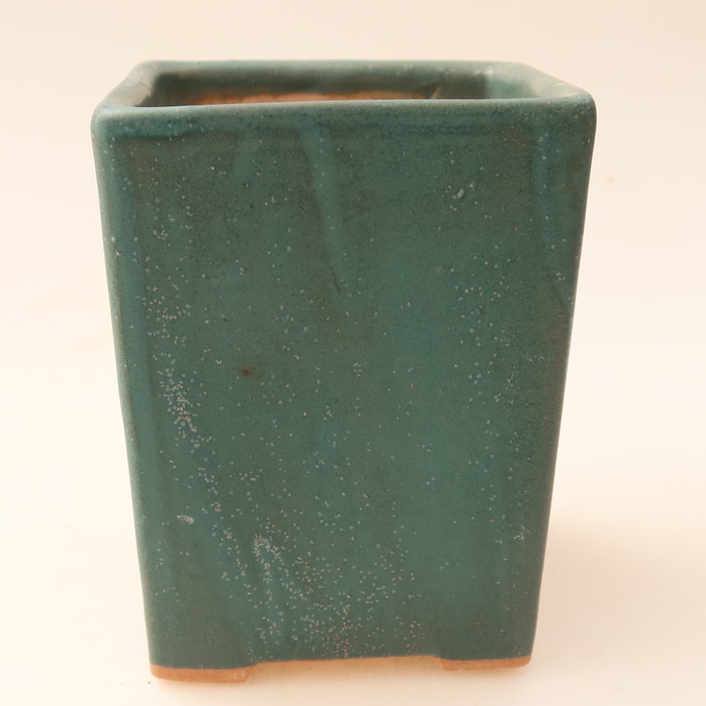 Keramische bonsaipot 7,5 x 7,5 x 10 cm, kleur: blauw