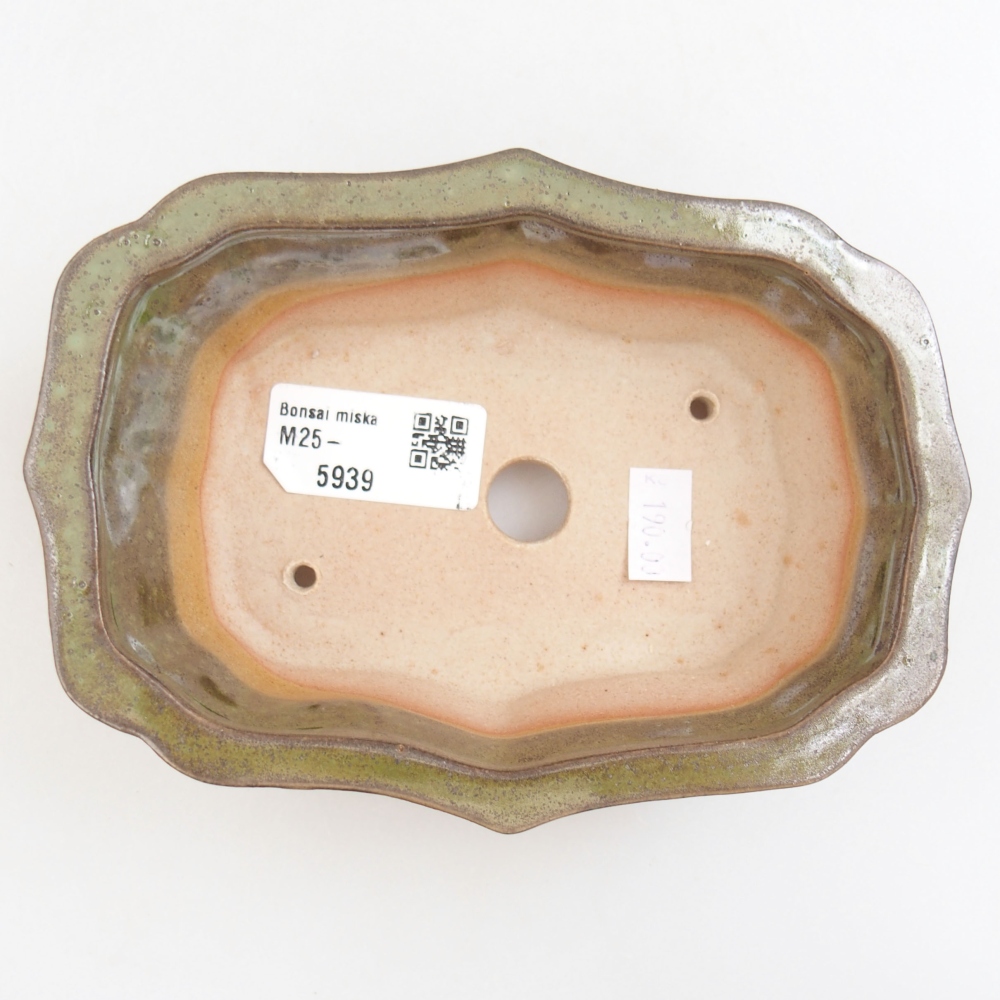 Bonsaischaal van keramiek 22 x 17 x 5 cm, groen